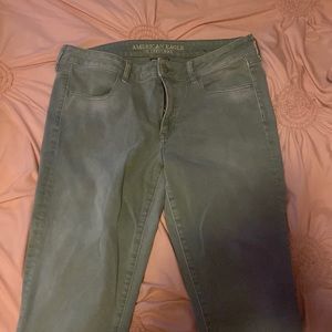 Green American Eagle Jeggings